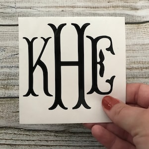 Fishtail Monogram Decal, Fishtail Monogram Decal, Monogram Decal, Laptop Sticker, Car Sticker, Phone Sticker, Monogram,-decals