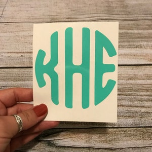 Circle Monogram Decal, Circle Monogram Decal, Monogram Decal, Laptop Sticker, Car Sticker, Phone Sticker, Monogram,-decals