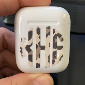 Airpods Case Monogram Decal, Airpods Monogram, Airpod Case Monogram, Leopard monogram, Leopard AirPod Case Monogram