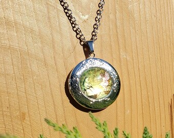 Jasmine Solid Perfume Locket Necklace, Frog & Fairy