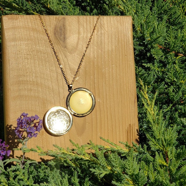 Solid Jasmine Perfume Locket Necklace