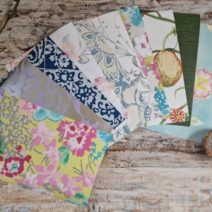 10 x A4 Quality Wallpaper Pieces ~ Designer Papers ~ Junk Journaling ~ Scrapbook Papers ~ Ephemera ~ Paper Crafting ~ Floral ~ Textured