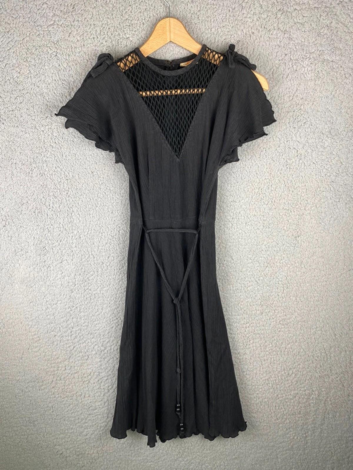 uo nikita embroidered hanky hem mini dress DEVON WINDSOR Nikita Dress M / Black
