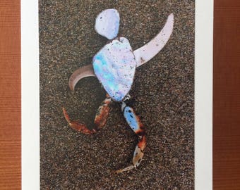 Man in Motion notecard - Popham Beach, ME