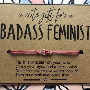 Badass Feminist Wish Bracelet, feminist bracelet, gift for feminist, Venus symbol, strong woman, gift, cute, feminist bitch, girl power