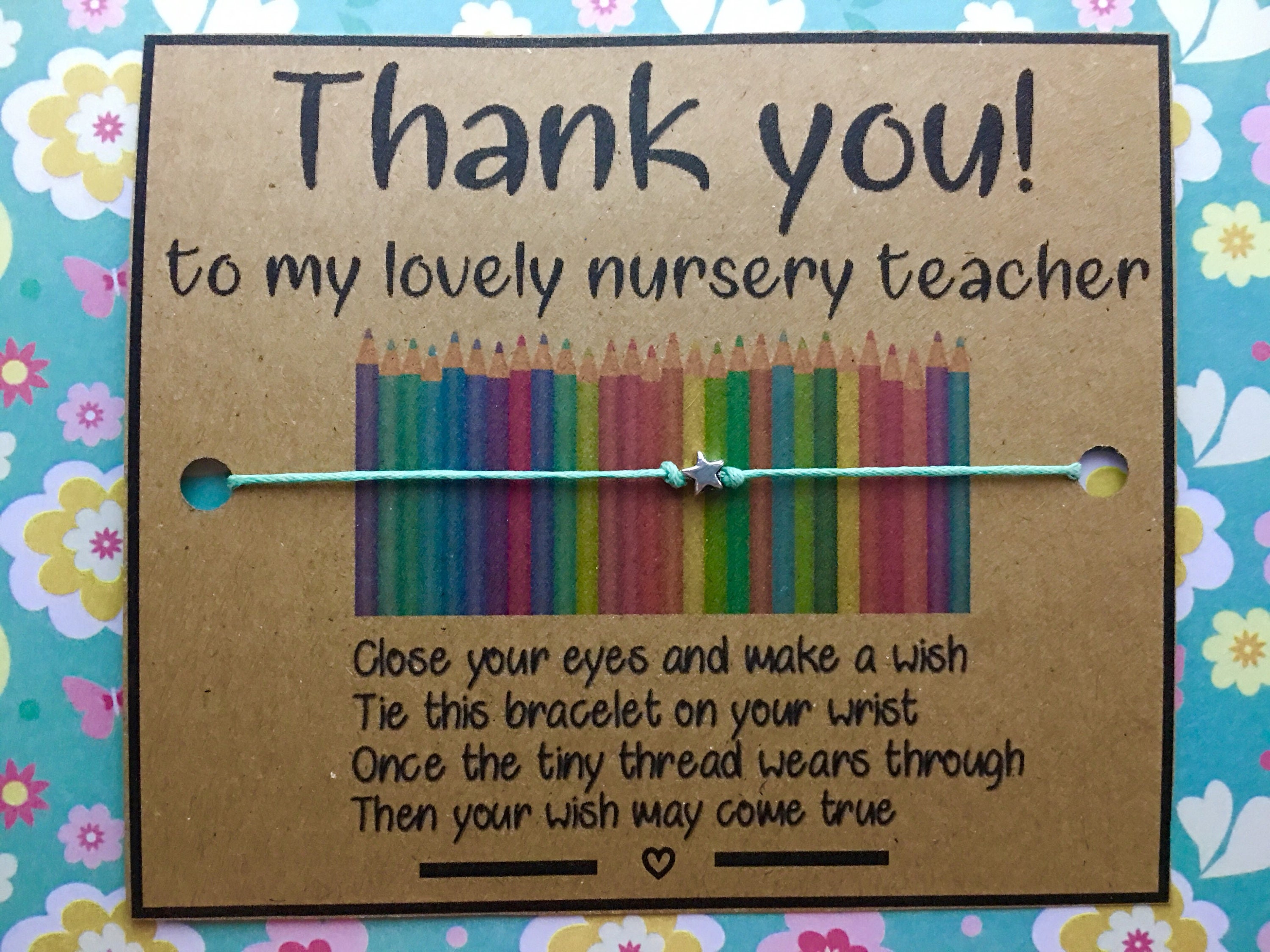 Assistant TEACHER Thank You CHRISTMAS Wish Bracelet Nursery Key Worker Gift