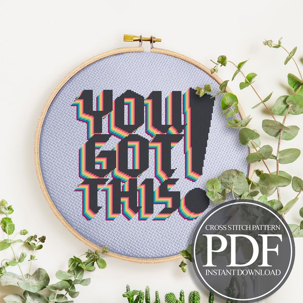 Cross Stitch Inspirational Quote, Cross Stitch Quote, Easy Cross Stitch Pattern, Beginner Cross Stitch, Inspirational Quote Embroidery PDF