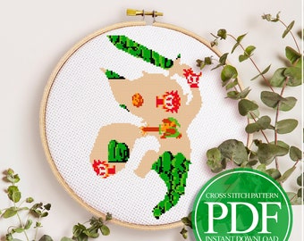 Zelda Cross Stitch Pattern, 8-bit Link (PDF Pattern)