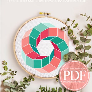 Cross Stitch Pattern Modern, Cross Stitch Pattern Geometric, Cross Stitch Pattern Mandala, Geometric Cross Stitch Pattern PDF, Modern