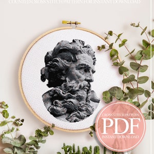 Zeus Statue Cross Stitch Pattern, Greek God (PDF Pattern) - Etsy