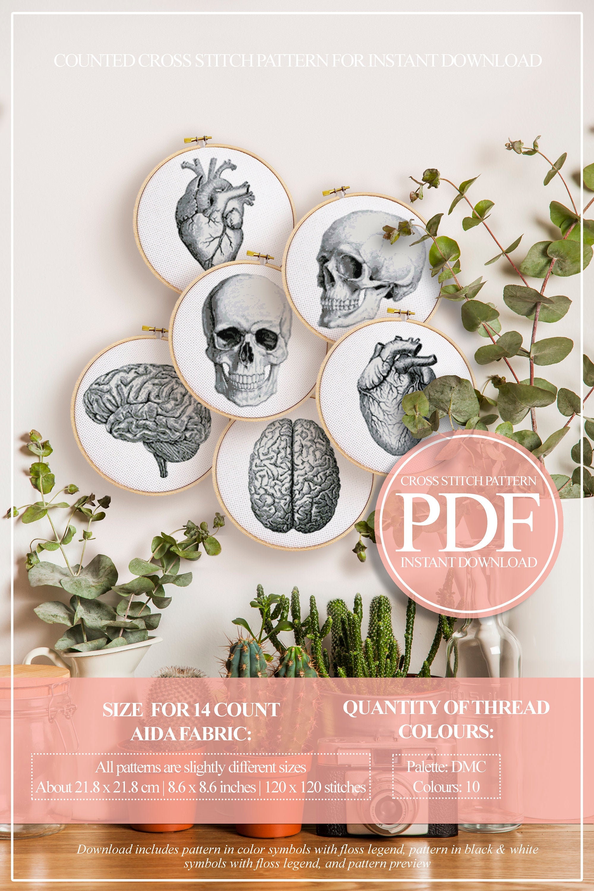 21+ Cross Stitch Patterns Skull