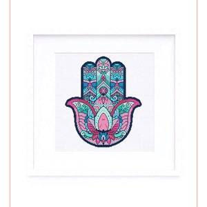 Mandala Cross Stitch Pattern PDF, Hamsa Hand Cross Stitch Pattern ...