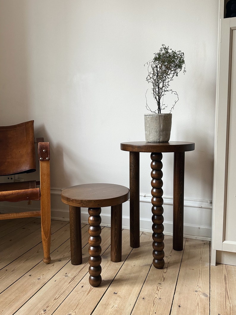 Piloti Side Table, Handmade Coffee Table, Modern Side Table, Wooden Coffee Table, Three-legged Stool, Plant Stand, Minimal Home Decor image 8