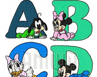 Disney Babies Happy Machine Embroidery Font Monogram Alphabet – Fill Stitch
