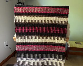 Handwoven Wool and Linen Rug or Wall Hanging