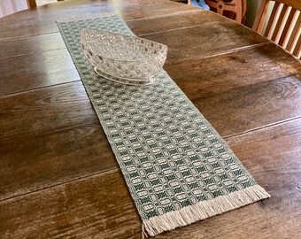 Handwoven Table Runners in Miniature Overshot