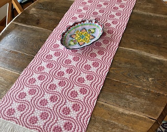 Handwoven Table Runner in Wandering Vine Pattern