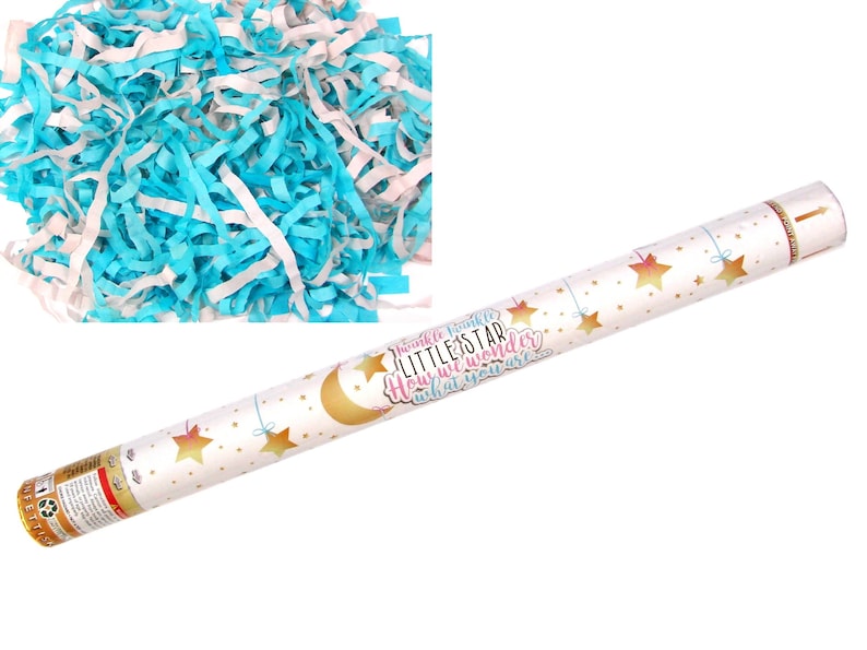 Balloon Alternative Moon /& Star 12 24 Blue Boy Gender Reveal Confetti Cannon Baby Reveal Smoke Alternative Party Idea 6 PACK