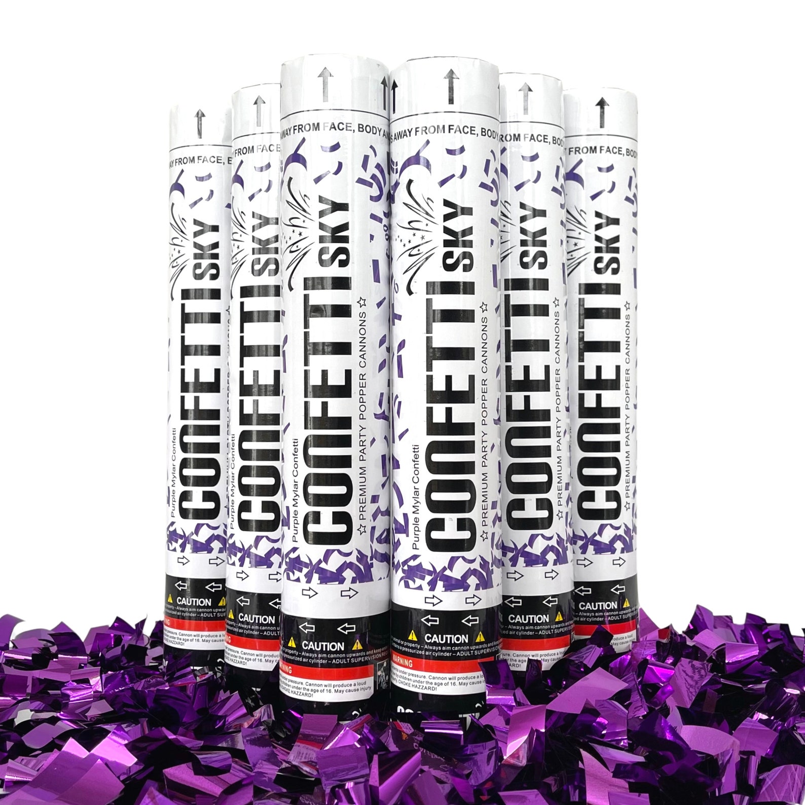 6 Pack PURPLE 12 CONFETTI CANNON Wedding Etsy