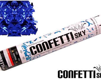 12" Blue Mylar Confetti Cannon | Wedding Favor | Party Popper | Smoke Alternative | Balloon Alternative | Table Decor