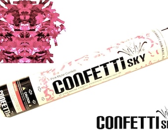 12" Pink Mylar Confetti Cannon | Wedding Favor | Party Popper | Smoke Alternative | Balloon Alternative | Table Decor