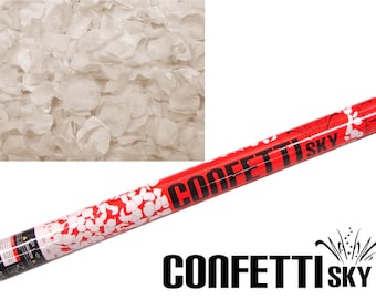24" White Rose Petal Confetti Cannon | Wedding Favor | Party Popper | Table Decor | Push Pop Alternative | Flick Stick Alternative