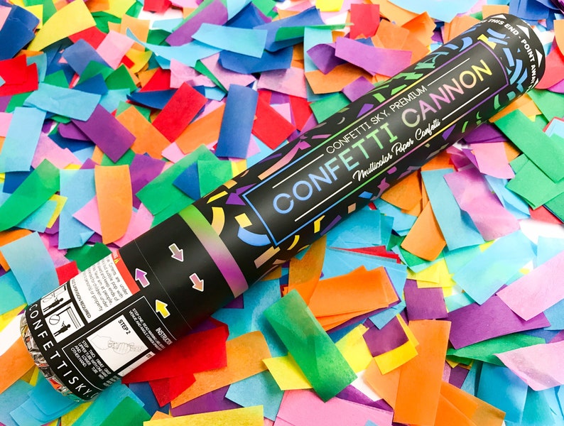 12 multicolor CONFETTI CANNON shooter sky blaster party Etsy