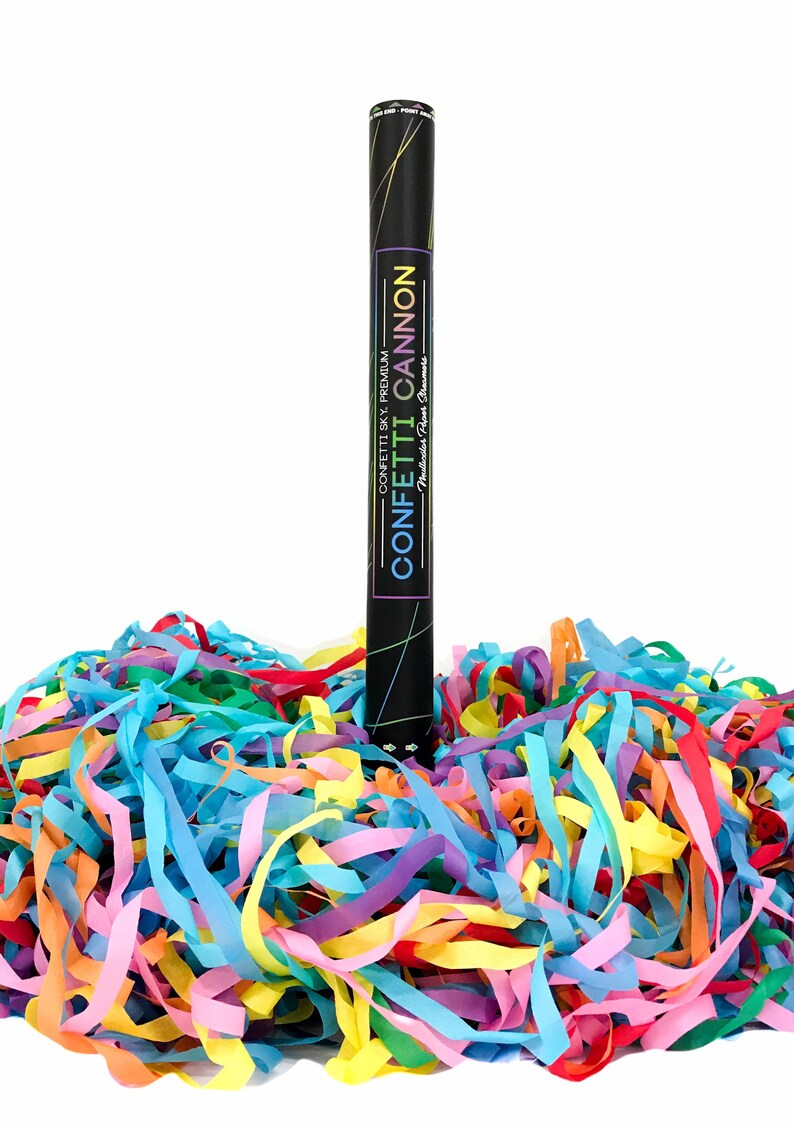 24 multi color STREAMER only CONFETTI SKY cannon shooter Etsy