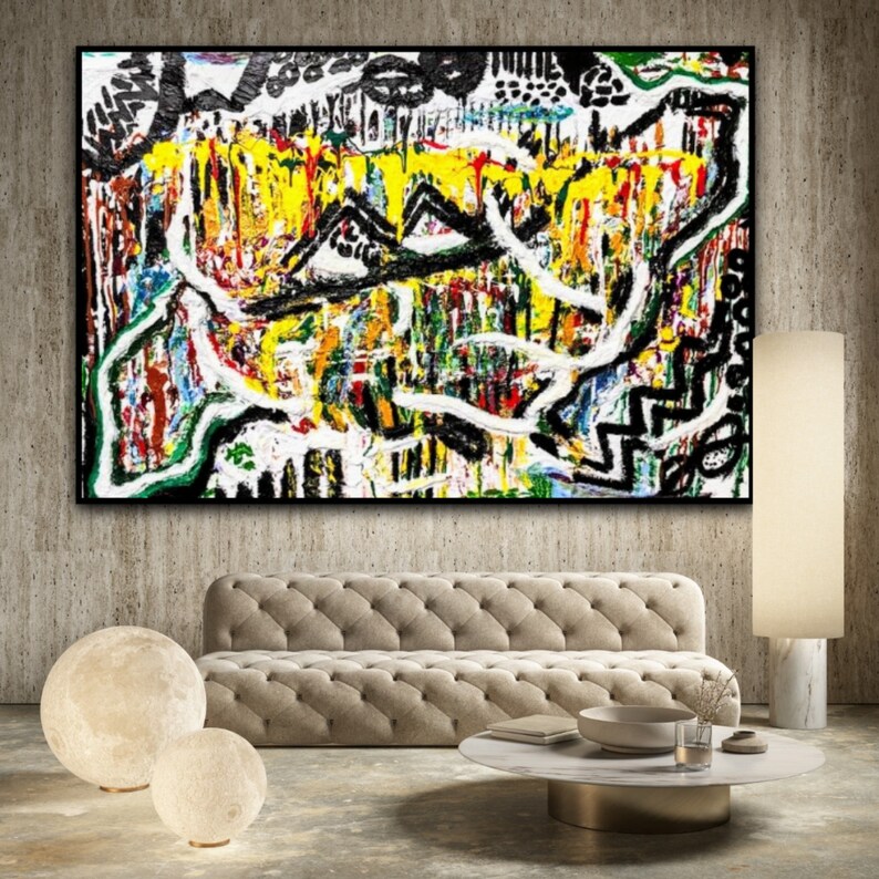 Yellow Paintinglarge Canvas Abstract Artyellow Abstract Art Mixed