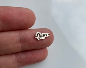 Cheer Connector - *Connector Only*- Sterling Silver Cheer Jewelry Connector- Cheer Link for Bracelet or Necklace - Permanent Jewelry Supply