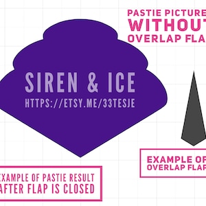 Fancy fan (design 1) pastie SVG/JPEG cut file with overlap flap (not pictured)