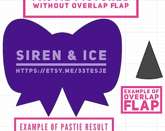 Bow pastie SVG/JPEG cut file (design 1) WITH fold over flap (not pictured)