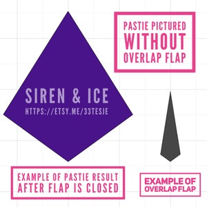 Diamond pastie SVG/JPEG cut file (design 1) WITH fold over flap (not pictured)
