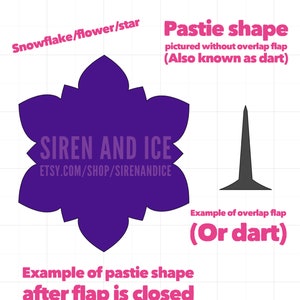 Snowflake, flower, or star pastie SVG/JPEG digital cut file WITH fold over flap (not pictured)