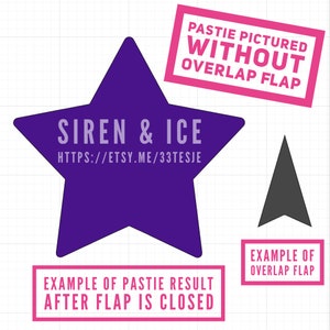 File di taglio pastie SVG/JPEG a stella a 5 punte (design 1) CON patta piegata (non nella foto)