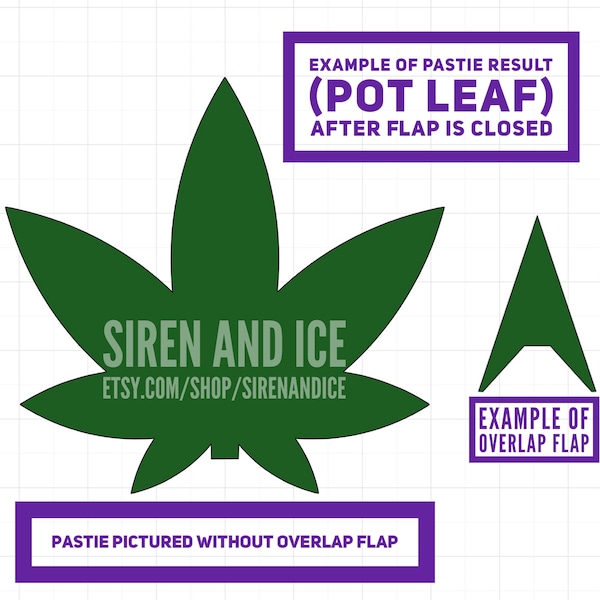 Zwei Versionen von Pot Leaf pastie SVG/JPEG digital geschnittene Datei MIT Klappe (nicht abgebildet)