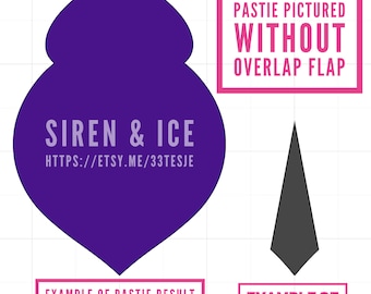 Fancy teardrop pastie SVG/JPEG cut file (design 1) WITH fold over flap (not pictured)