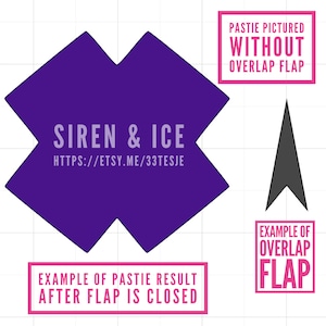 X shaped pastie SVG/JPEG cut file (design 1) WITH fold over flap (not pictured)