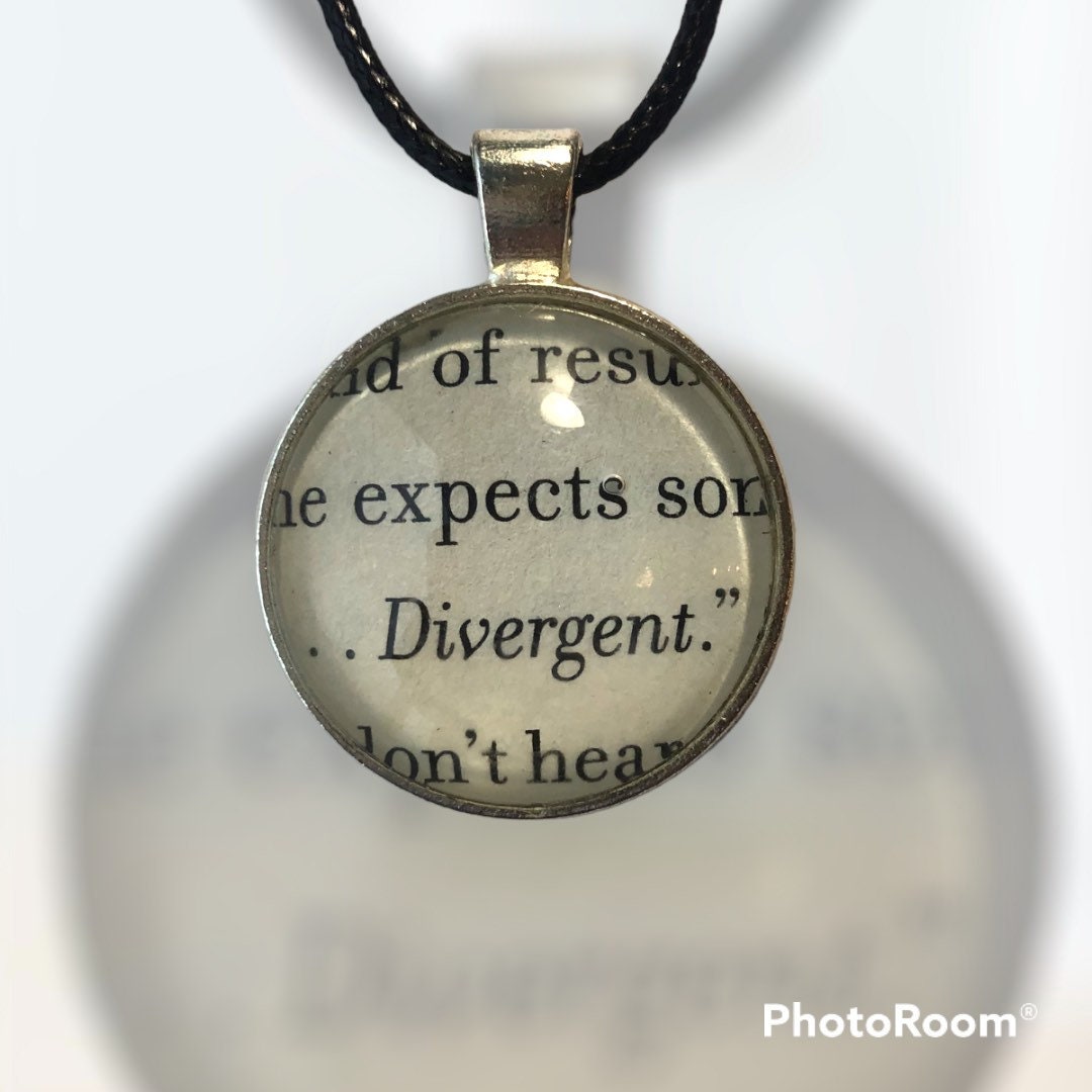 Divergent Necklace Pendant Book Page Jewelry Etsy