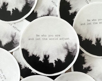 Round sticker, black and white sticker, inspiring stickers, waterproof stickers, vinyl stickers, laptop sticker