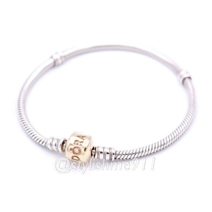 Authentic PANDORA Sterling Bracelet with 14K Gold Clasp - 590702-HG-B