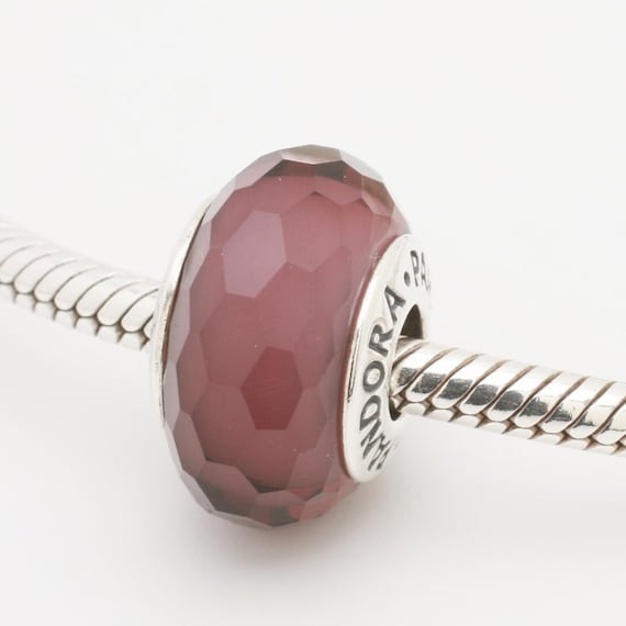PANDORA ガラス ビーズ Purple Faceted Glass Authentic PANDORA Purple Fascinating Faceted Murano Glass - Etsy