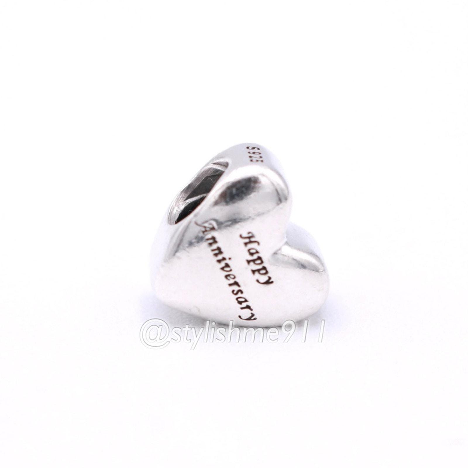 Authentic Pandora Happy Anniversary Heart Charm - 791290 - Etsy