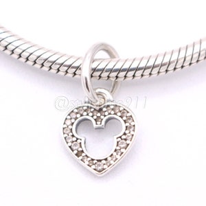 Authentic Pandora Disney Mickey Silhouette Heart Pendant