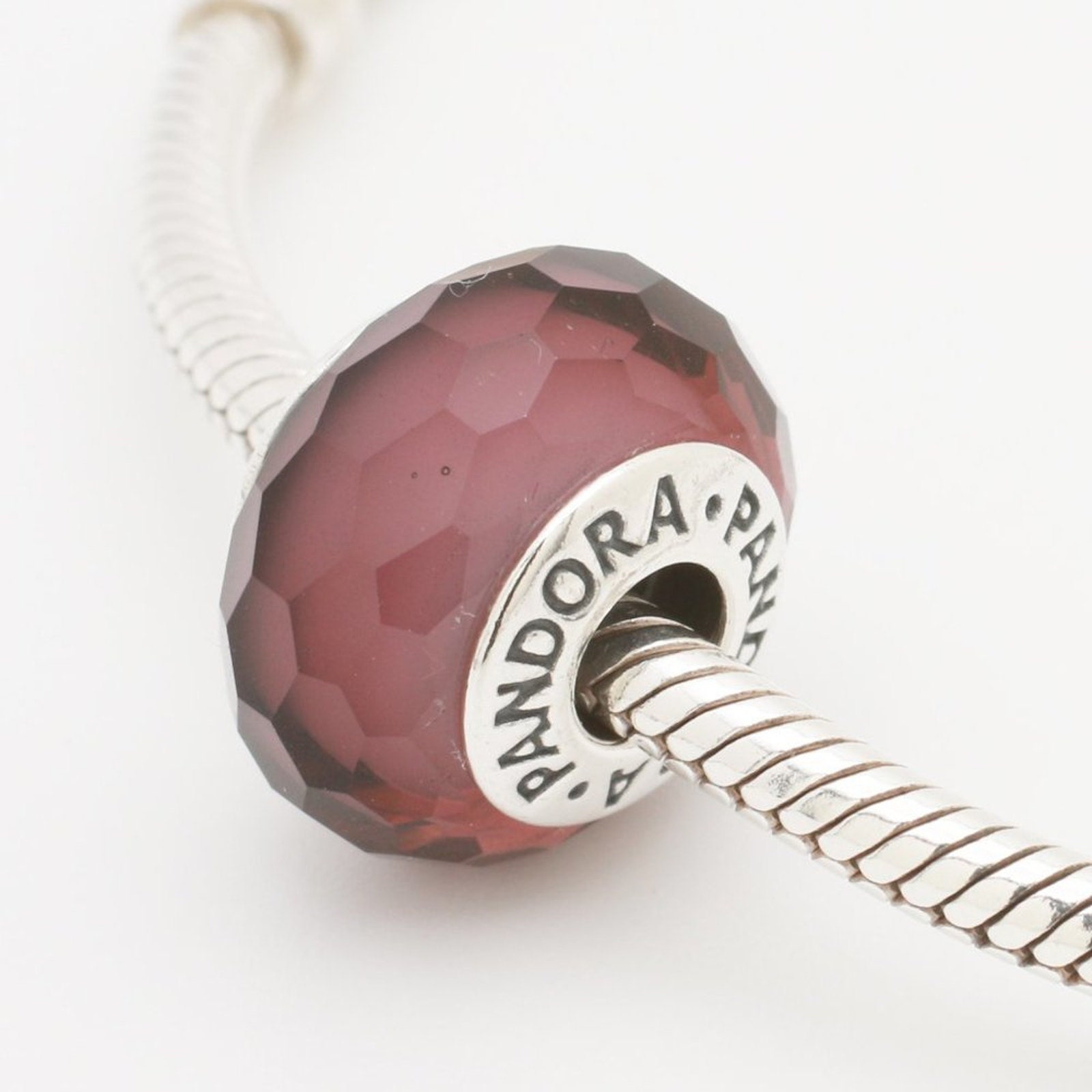 PANDORA ガラス ビーズ Purple Faceted Glass Pandora Purple Shimmer Faceted Murano Glass Charm | REEDS