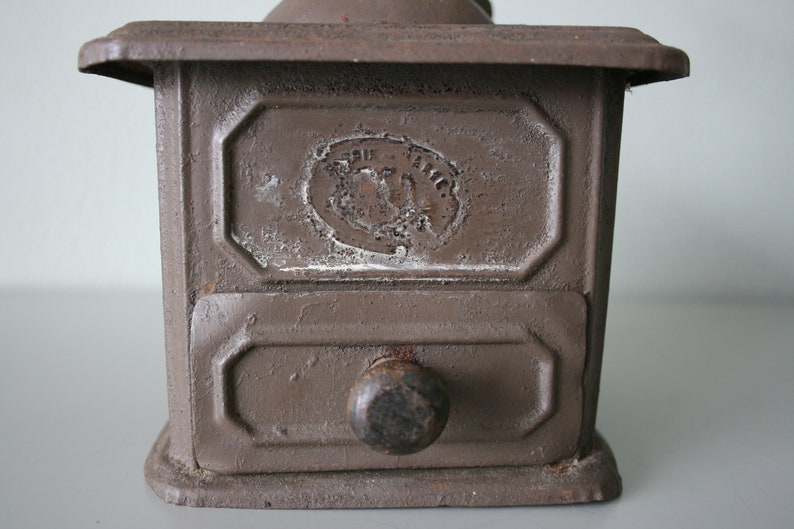 Antique Sheet Metal Manual Coffee Grinder Peugot 1900-1910