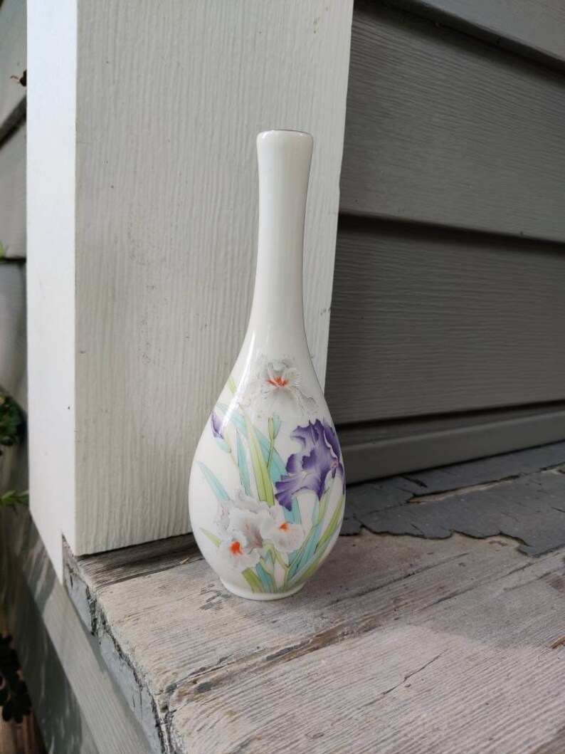 Vintage Iris Bouquet Otagiri Japan Japanese Vase Porcelain Etsy