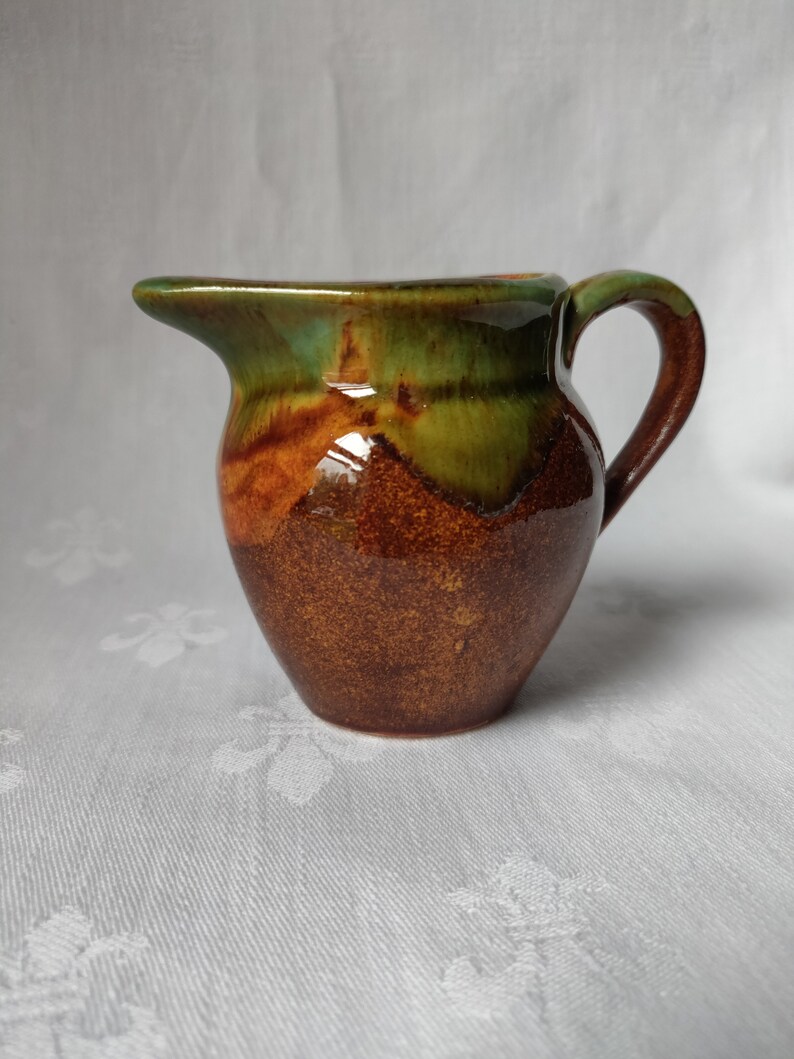 Hot Springs Pottery Pitcher Small rustic pitcherDrip glaze Etsy