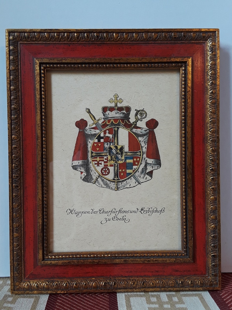 W. King Ambler Old Prints and Maps Coat of Arms Framed Coat | Etsy