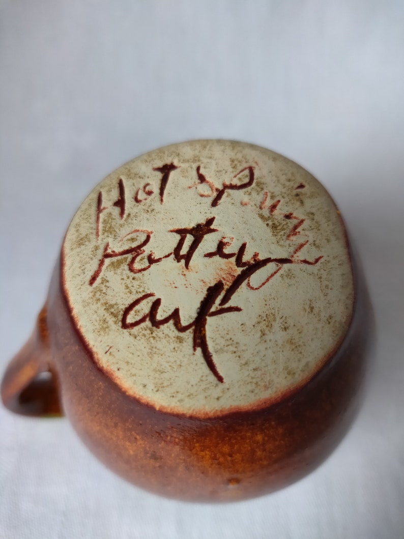 Hot Springs Pottery Pitcher Small rustic pitcherDrip glaze Etsy